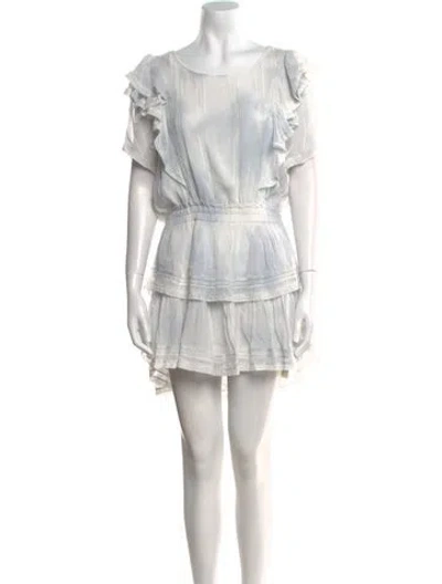 Pre-owned Loveshackfancy Scoop Neck Mini Dress In Neutral