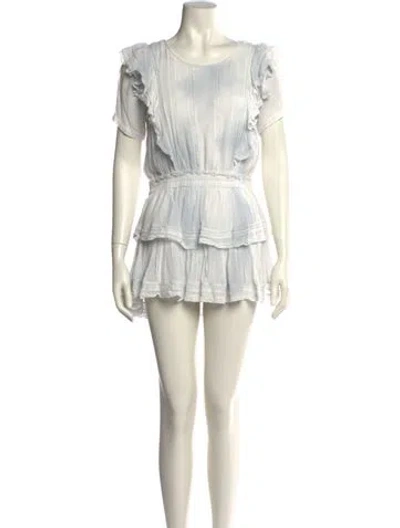 Pre-owned Loveshackfancy Scoop Neck Mini Dress In Neutral