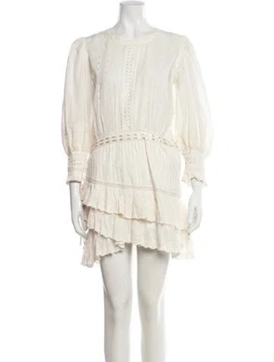 Pre-owned Loveshackfancy Scoop Neck Mini Dress In Neutral