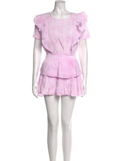 Pre-owned Loveshackfancy Scoop Neck Mini Dress In Pink