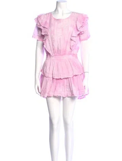 Pre-owned Loveshackfancy Scoop Neck Mini Dress In Pink