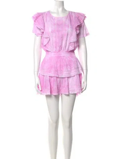 Pre-owned Loveshackfancy Scoop Neck Mini Dress In Pink