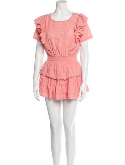 Pre-owned Loveshackfancy Scoop Neck Mini Dress In Pink
