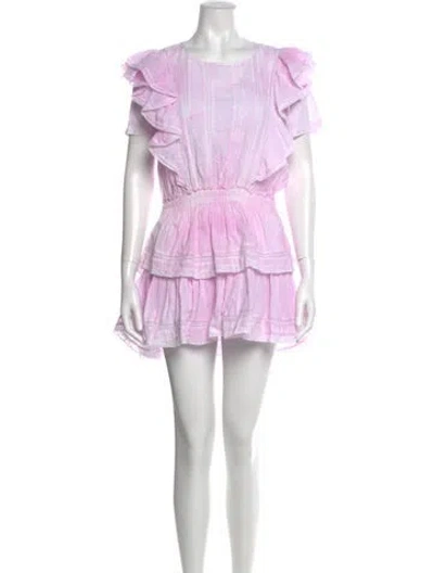 Pre-owned Loveshackfancy Scoop Neck Mini Dress In Pink