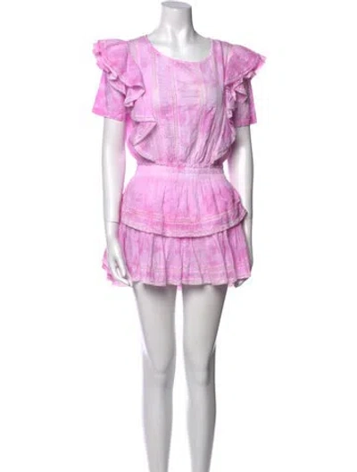 Pre-owned Loveshackfancy Scoop Neck Mini Dress In Pink