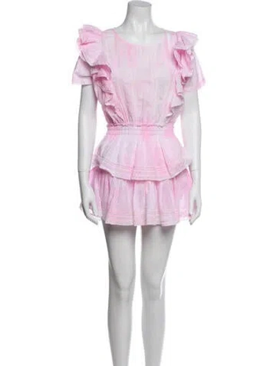 Pre-owned Loveshackfancy Scoop Neck Mini Dress In Pink