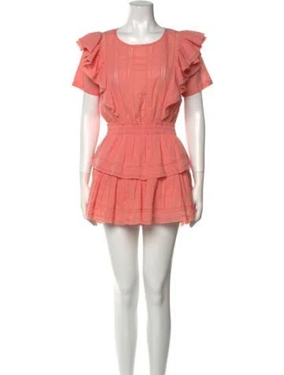 Pre-owned Loveshackfancy Scoop Neck Mini Dress In Pink