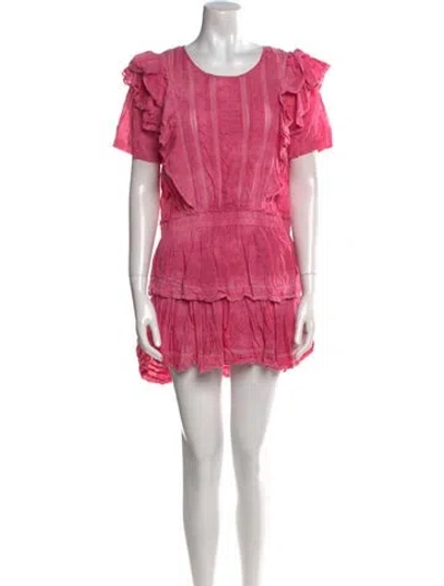 Pre-owned Loveshackfancy Scoop Neck Mini Dress In Pink