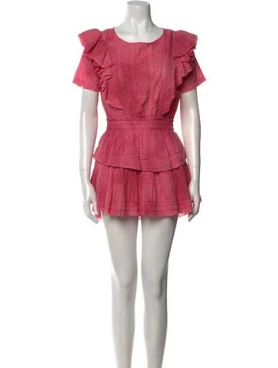 Pre-owned Loveshackfancy Scoop Neck Mini Dress In Pink