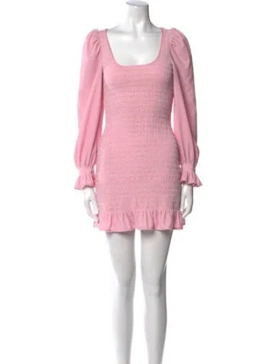 Pre-owned Loveshackfancy Scoop Neck Mini Dress In Pink
