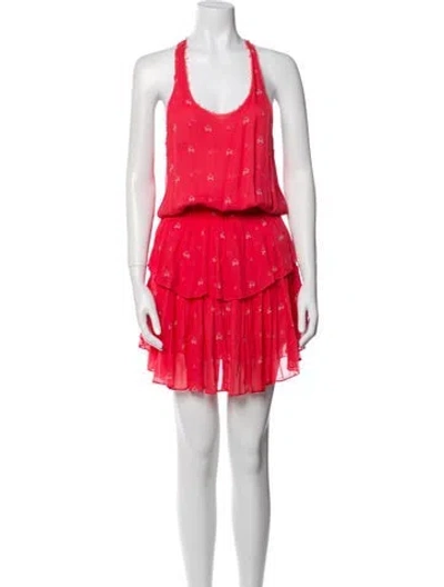 Pre-owned Loveshackfancy Scoop Neck Mini Dress In Pink