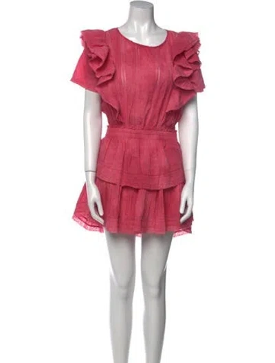 Pre-owned Loveshackfancy Scoop Neck Mini Dress In Pink
