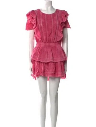 Pre-owned Loveshackfancy Scoop Neck Mini Dress In Pink