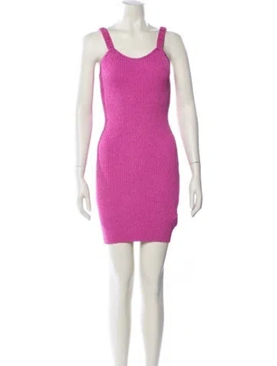 Pre-owned Loveshackfancy Scoop Neck Mini Dress In Pink