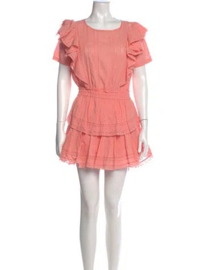 Pre-owned Loveshackfancy Scoop Neck Mini Dress In Pink
