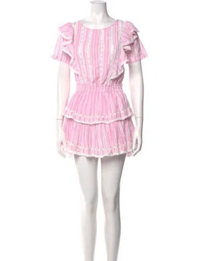 Pre-owned Loveshackfancy Scoop Neck Mini Dress In Pink