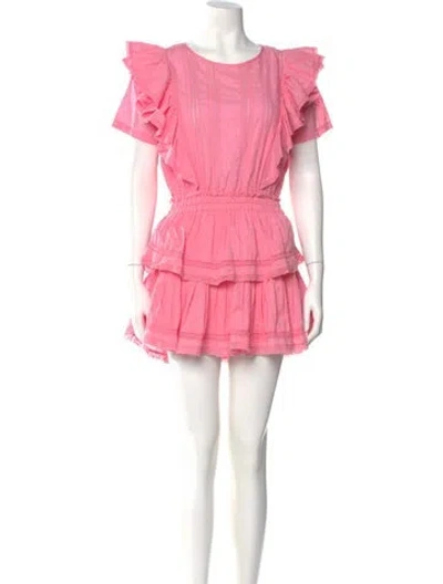 Pre-owned Loveshackfancy Scoop Neck Mini Dress In Pink