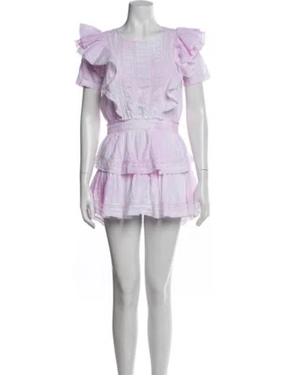 Pre-owned Loveshackfancy Scoop Neck Mini Dress In Pink