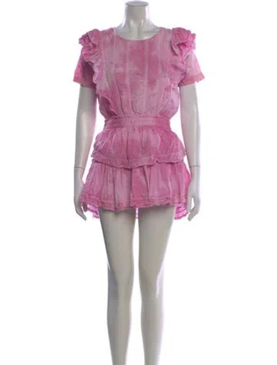 Pre-owned Loveshackfancy Scoop Neck Mini Dress In Pink