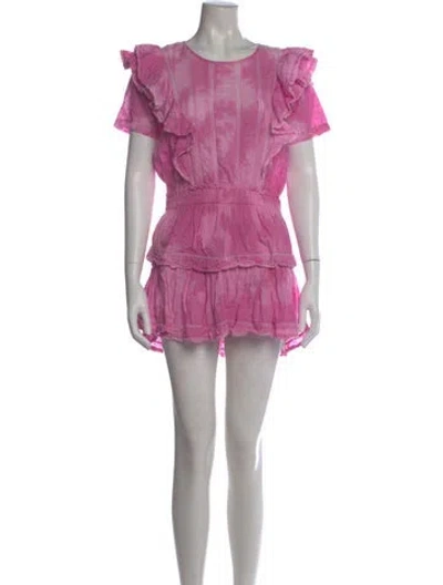 Pre-owned Loveshackfancy Scoop Neck Mini Dress In Pink