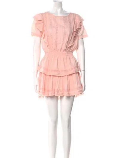 Pre-owned Loveshackfancy Scoop Neck Mini Dress In Pink