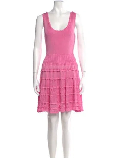 Pre-owned Loveshackfancy Scoop Neck Mini Dress In Pink