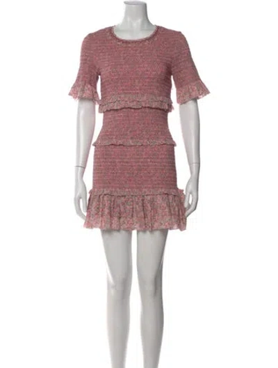 Pre-owned Loveshackfancy Scoop Neck Mini Dress In Pink