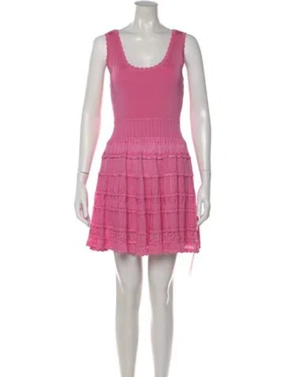 Pre-owned Loveshackfancy Scoop Neck Mini Dress In Pink