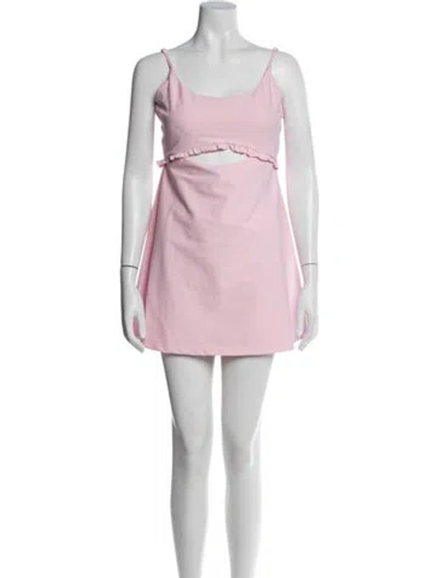 Pre-owned Loveshackfancy Scoop Neck Mini Dress In Pink