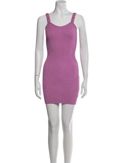 Pre-owned Loveshackfancy Scoop Neck Mini Dress In Pink
