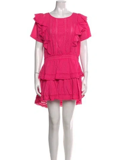Pre-owned Loveshackfancy Scoop Neck Mini Dress In Pink