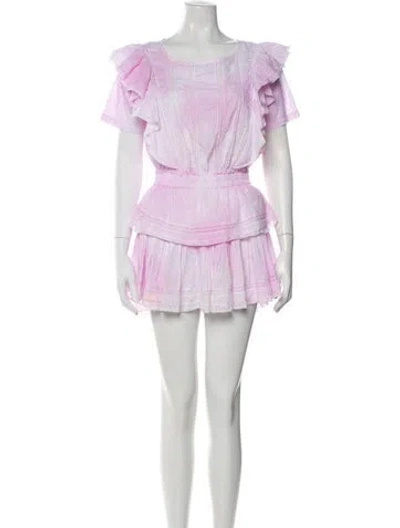 Pre-owned Loveshackfancy Scoop Neck Mini Dress In Pink