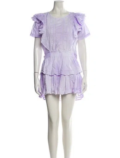 Pre-owned Loveshackfancy Scoop Neck Mini Dress In Purple