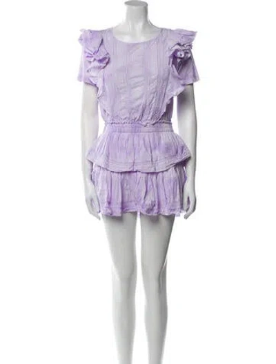 Pre-owned Loveshackfancy Scoop Neck Mini Dress In Purple