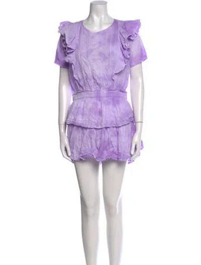 Pre-owned Loveshackfancy Scoop Neck Mini Dress In Purple