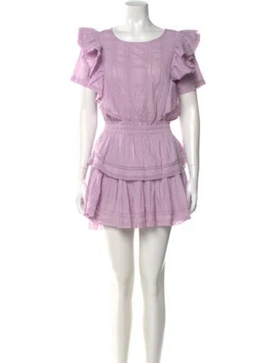 Pre-owned Loveshackfancy Scoop Neck Mini Dress In Purple