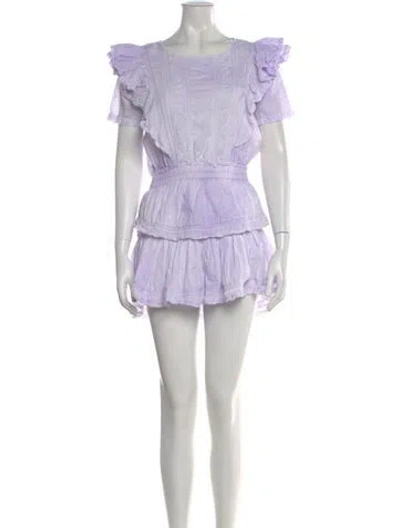Pre-owned Loveshackfancy Scoop Neck Mini Dress In Purple