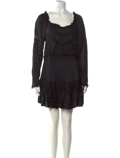 Pre-owned Loveshackfancy Scoop Neck Mini Dress W/ Tags In Black
