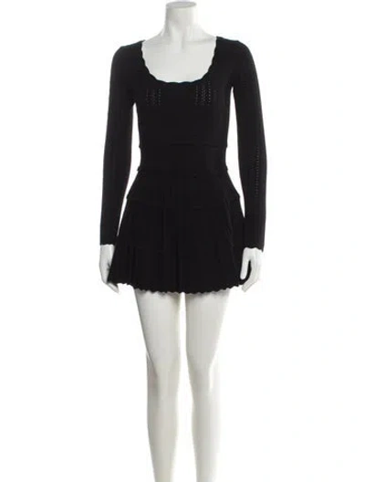 Pre-owned Loveshackfancy Scoop Neck Mini Dress W/ Tags In Black