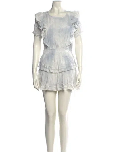 Pre-owned Loveshackfancy Scoop Neck Mini Dress W/ Tags In Blue
