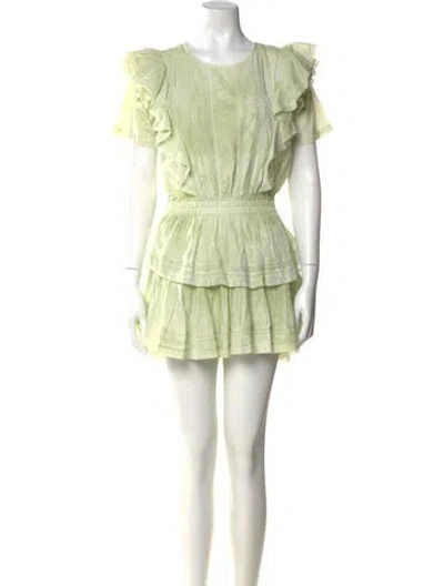 Pre-owned Loveshackfancy Scoop Neck Mini Dress W/ Tags In Green