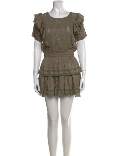 Pre-owned Loveshackfancy Scoop Neck Mini Dress W/ Tags In Green