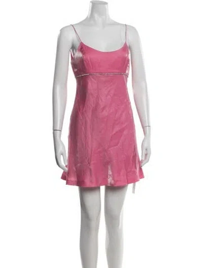Pre-owned Loveshackfancy Scoop Neck Mini Dress W/ Tags In Metallic/pink