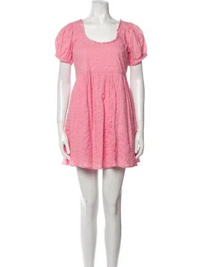 Pre-owned Loveshackfancy Scoop Neck Mini Dress W/ Tags In Pink
