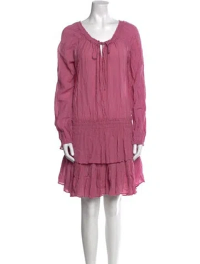 Pre-owned Loveshackfancy Scoop Neck Mini Dress W/ Tags In Pink