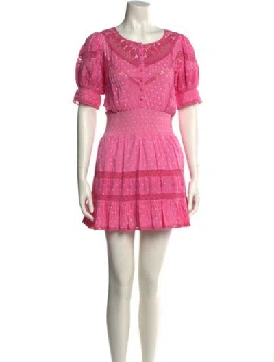 Pre-owned Loveshackfancy Scoop Neck Mini Dress W/ Tags In Pink