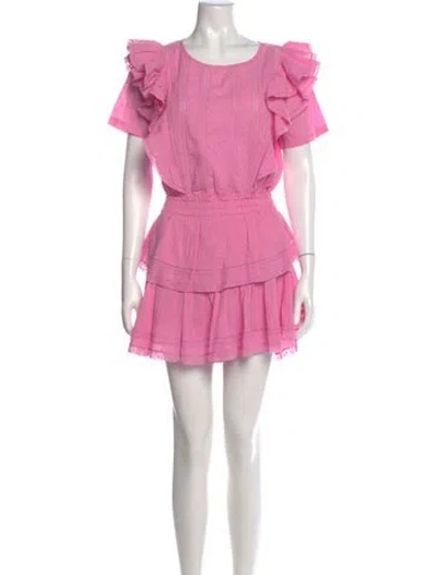 Pre-owned Loveshackfancy Scoop Neck Mini Dress W/ Tags In Pink