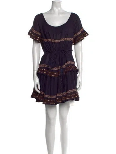 Pre-owned Loveshackfancy Scoop Neck Mini Dress W/ Tags In Purple
