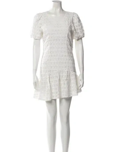 Pre-owned Loveshackfancy Scoop Neck Mini Dress W/ Tags In White