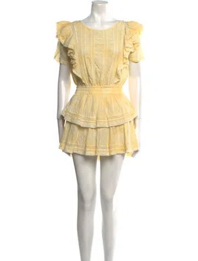 Pre-owned Loveshackfancy Scoop Neck Mini Dress W/ Tags In Yellow